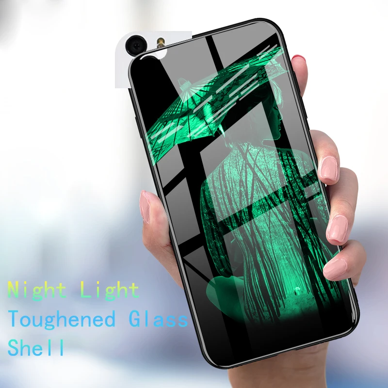 Светящиеся стеклянные чехлы с молнией для XiaoMi Mi 5 телефон 5X A1 6 6X A2 Lite чехол