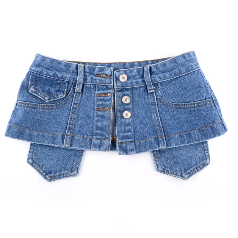 Autumn Vintage Denim Fabric Women Slim Corset Belt Washed Jean Wide Buttons Waistband Female Shirt Waist Belt Decoration