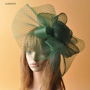 Женская винтажная шляпка с зажимом для волос, в полоску