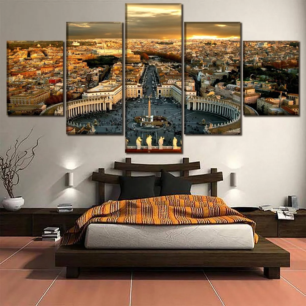 City Modern Decorative Landscape Painting Home Decor Picture Wall Art Canvas HD Printed Paintings Artwork | Дом и сад