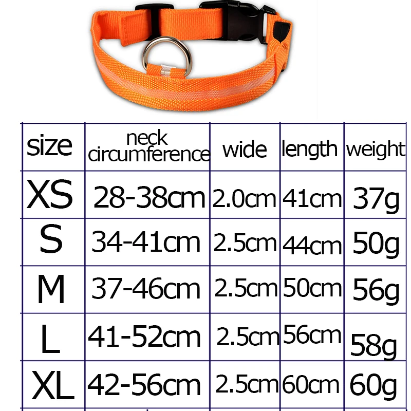 1pc Safety LED Dog Collar Flashing In Dark Light-Up 3 Mode Lighting Led Pet Wide Luminous Products For Puppy Dogs | Дом и сад