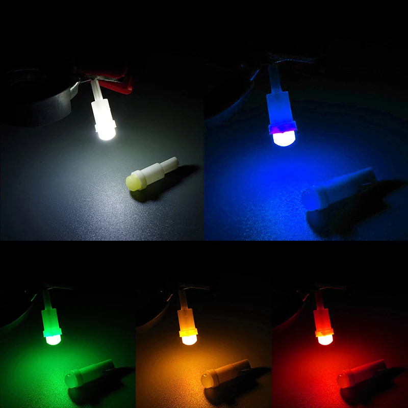 20шт Автомобильный интерьер T5 Led 1 SMD DC 12V светильник Керамическая, для приборной панели манометр инструмент керамический авто боковой Клин светильник лампа