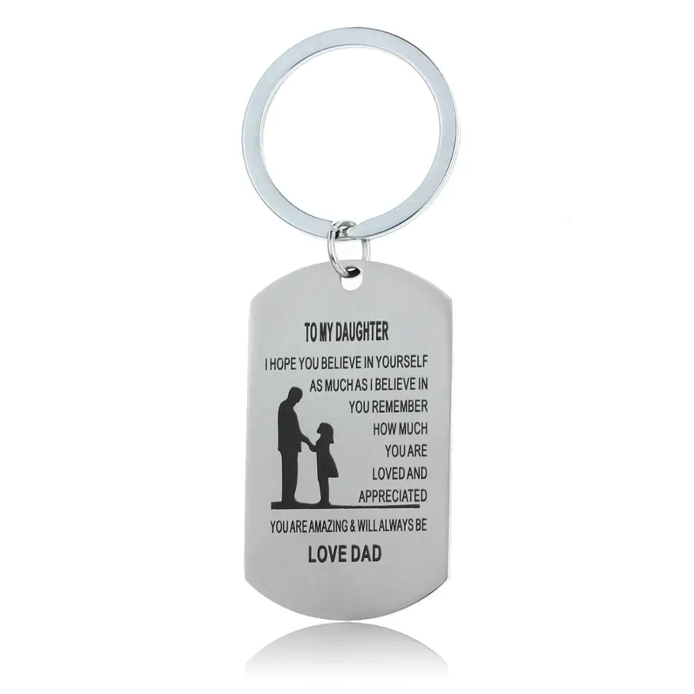 12 шт. оптовая продажа брелок для ключей с надписью I Hope You Believe In yource To My Dad Love