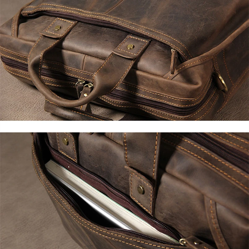 Портфель мужской из воловьей кожи под ноутбук 14 дюймов|Мужские портфели| |