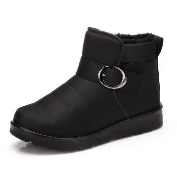 Женские зимние ботинки высокого качества; теплые зимние ботинки; botas mujer; женские ботильоны на меху; водонепроницаемые ботинки на платформе размера плюс 46 - Цвет: black 1