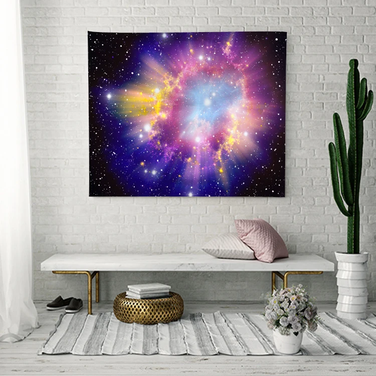 

DropShip Amazing Graceful Night Starry Sky Beautiful Sight Printed Wall Hanging Tree Natural Scenery Tapestry Living Room Decor