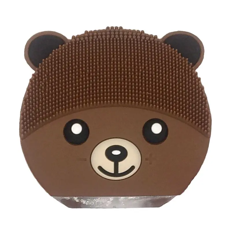 KH Мини медведь электрическая щетка для очищения лица USB Перезаряжаемый силиконовый очиститель для лица Глубокая очистка пор водостойкий Вибрационный - Цвет: KH