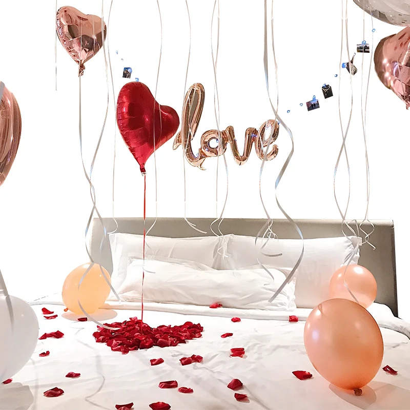 

12pcs/lot Rose Gold Star Heart confetti Balloons Wedding Baby Shower Happy Birthday Party Decoration 12inch Latex Helium Globos