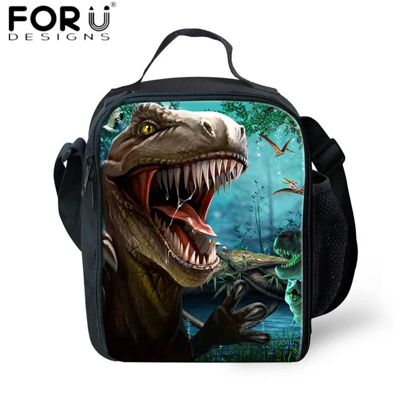 Сумка-холодильник FORUDESIGNS для детей большой Ланч-бокс с 3D принтом динозавра