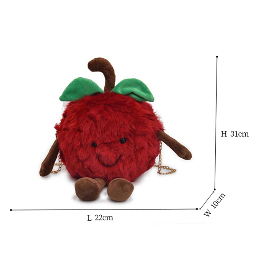 Kawaii Fun мультфильм Apple Monster Cotoon цепи маленькие сумки женская сумка через плечо мини