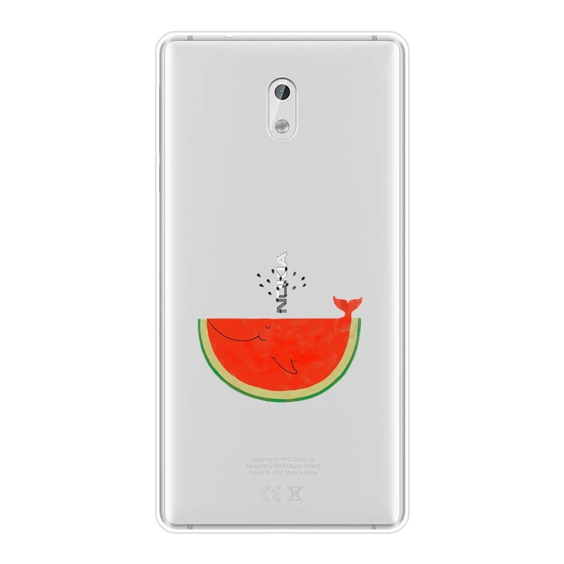 ТПУ задняя крышка для Nokia X6 7 Plus Мягкий силиконовый арбуз фрукты Забавный летний