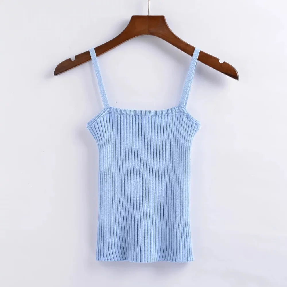 Женский трикотажный топ для фитнеса привлекательный женский с бретельками