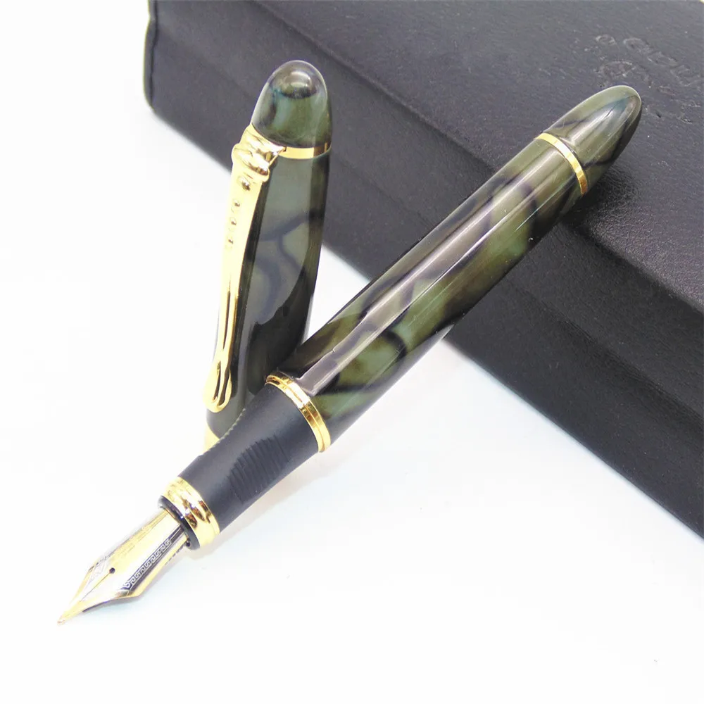 JINHAO X450 Высококачественная Роскошная перьевая ручка с серым и зеленым мраморным