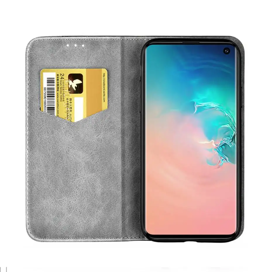 Кожаный чехол-книжка с бумажником для Samsung Galaxy S6 S7 S8 S9 S10 E A10 A20 A30 A40 A50 A70 M10 M20 M30 J4 J6 A5