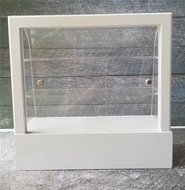 1:12 Кукольный домик миниатюра магазин комнаты белый шкаф витрина для тортов