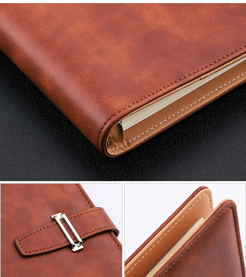 Свободный Лист Бизнес Ретро Кожа PU календарь блокнот съемный