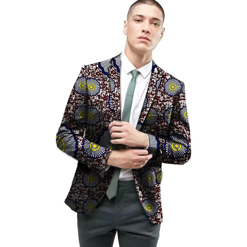 Fashion Africa Print Men Suit Jacket African Festive Blazers For Wedding Dress Customize Man's Of Costume | Мужская одежда