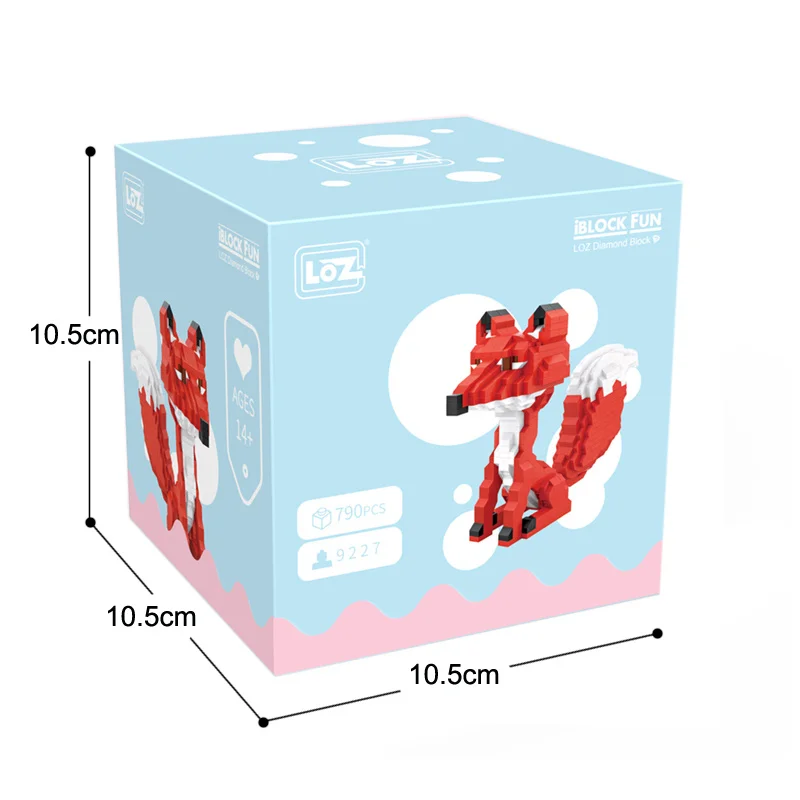 LOZ Красный лис бриллиантовые блоки игрушки Миниатюрные животные Мультяшные