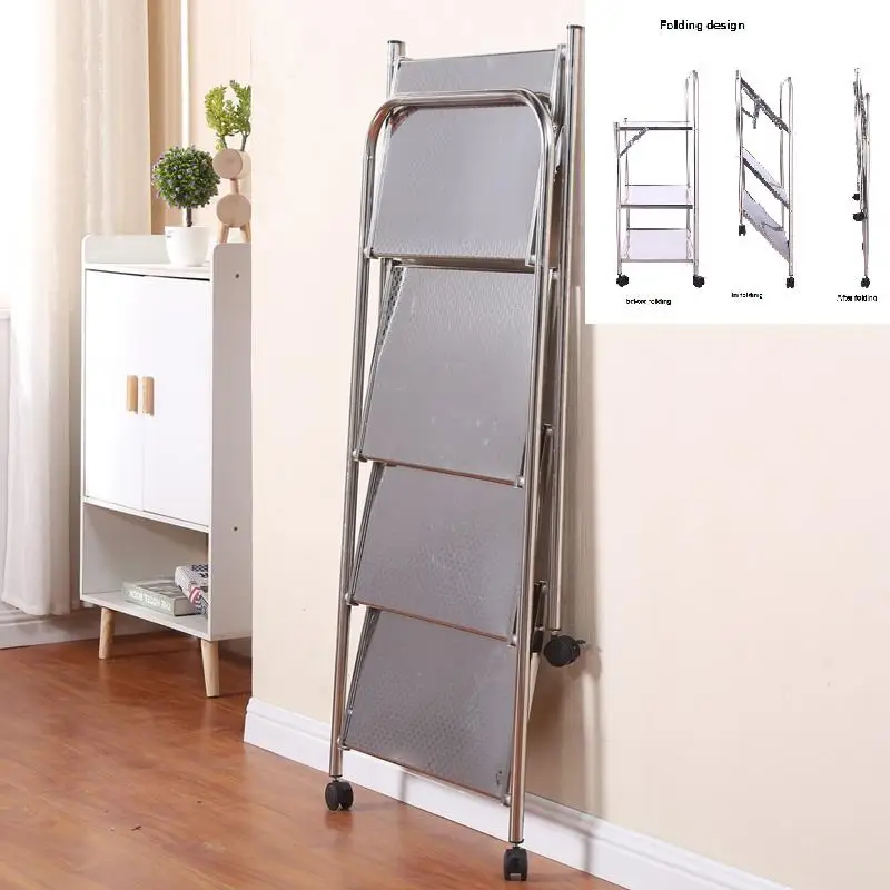 

Kitchen Floor Microwave Oven Shelf Three Or Four Multifunctional Stainless Steel Storage Oven Pot Folding Pot Dish Rack