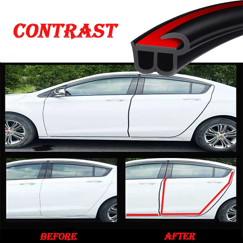 5 м Карбон двери уплотнение Звукоизолированные аварии полосы для Audi A3 A4 B8 A6 Q5 C7 8v B5