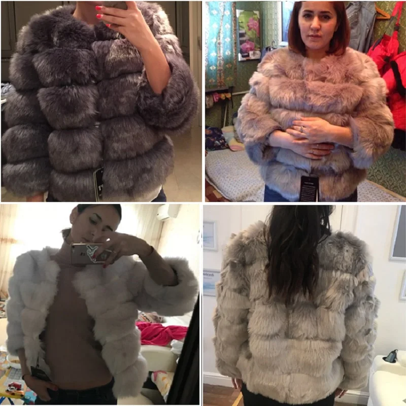 

Vintage Fluffy Faux Fur Coat Womens Short Furry Fake Fur Winter Outerwear Pink Coat Nice Autumn Casual Party Overcoat 6Q1682