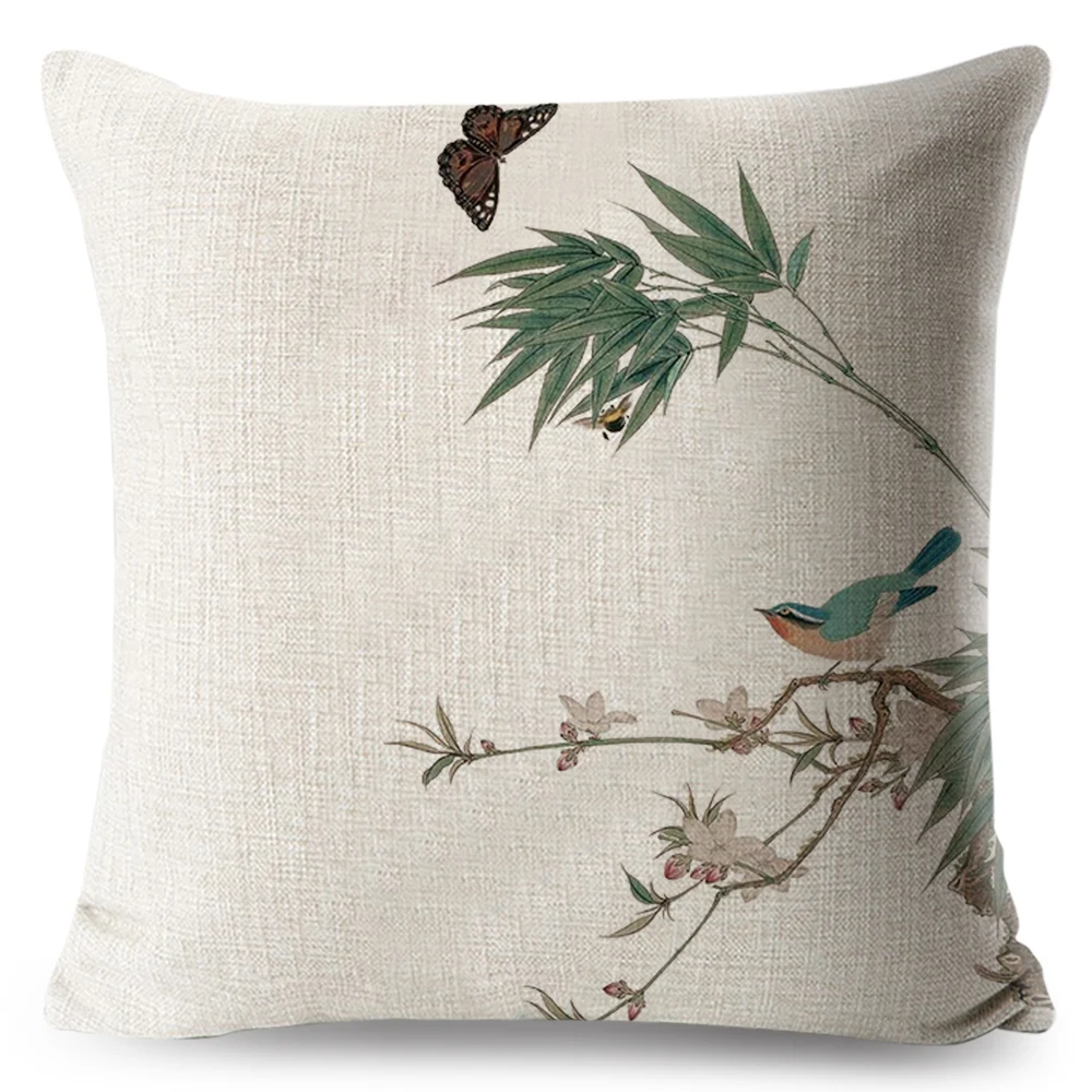 Акварель Цветы и птицы Чехлы для диван кресло домой белье Наволочка 45x45 см