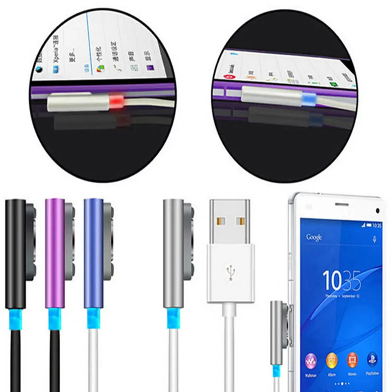 Магнитный зарядный кабель 1 м для SONY Xperia Z3 Compact Mini Z2 Tablet Z1 XL39h L55H L50T L55W черный USB