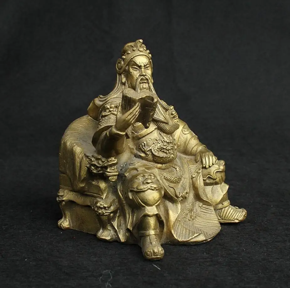SCY 422+++Copper public relations father bronze statue reading Guan Gong and night reading. | Дом и сад