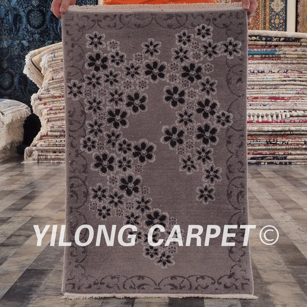 

YILONG 2 'x 3' вязаный шерстяной коврик ручной работы шерстяной ручной коврик современный коврик (CQG68S2x3)