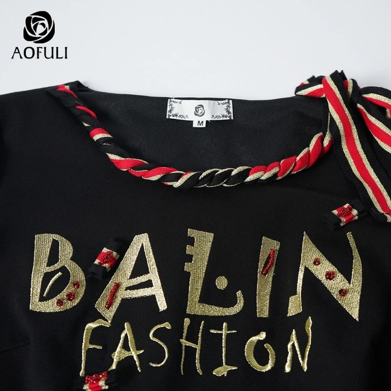 M/L/XL/5XL модное женское платье с вышивкой черное в полоску галстуком-бабочкой
