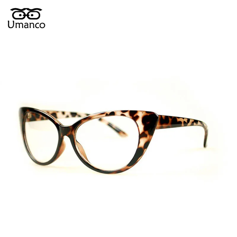 06 Umanco Cat Eye Крупногабаритные обычные очки для Для женщин Пластик Frame прозрачный Поликарбонат линзы очков уличной фотографии подарок - Цвет оправы: 06