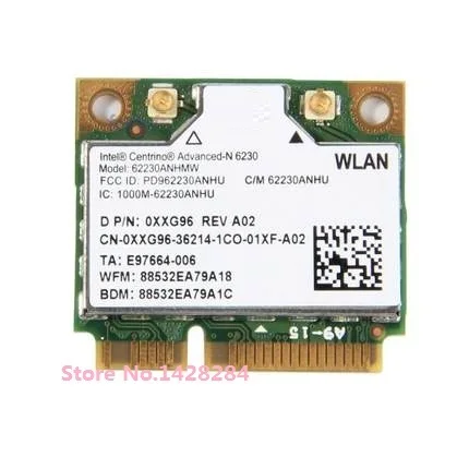 Wi-Fi +  Bluetooth 3, 0  Intel Advanced-N 6230 62230ANHMW Mini PCI-e 2, 4G/5    300 /