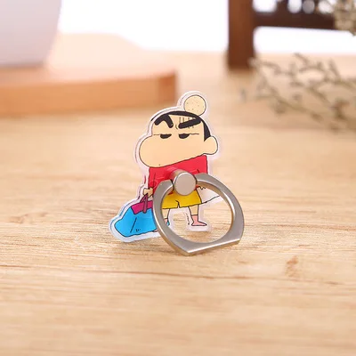 oo Chi-bi Maruko Crayon Shin-chan антиосеннее металлическое кольцо на палец для мобильного телефона с поддержкой фигурной игрушки - Цвет: oo