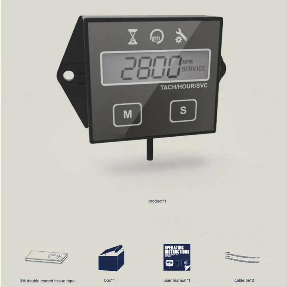 Авто мощность двигателя Цифровой техническое обслуживание Тахометр Счетчик