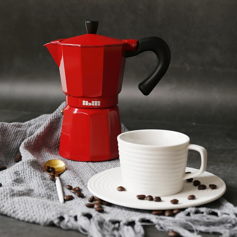 Итальянская кофейница Moka домашняя восьмиугольная алюминиевая эспрессо Мока