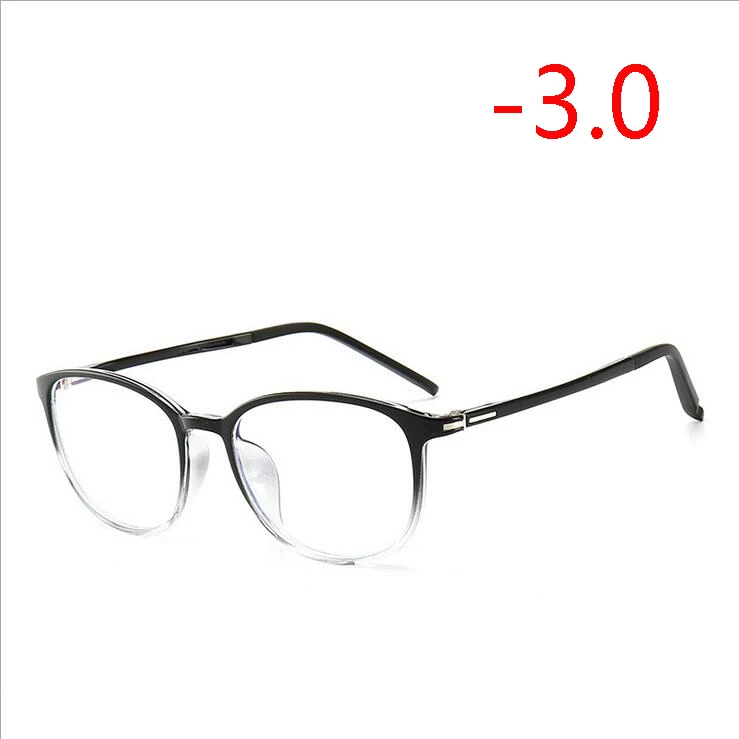 Myopia 300 1,56 асферические линзы овальные очки для близорукости с градусом Ретро ультра-светильник TR90 студенческие очки для близорукости 0~-4,0 - Цвет оправы: Myopia 300