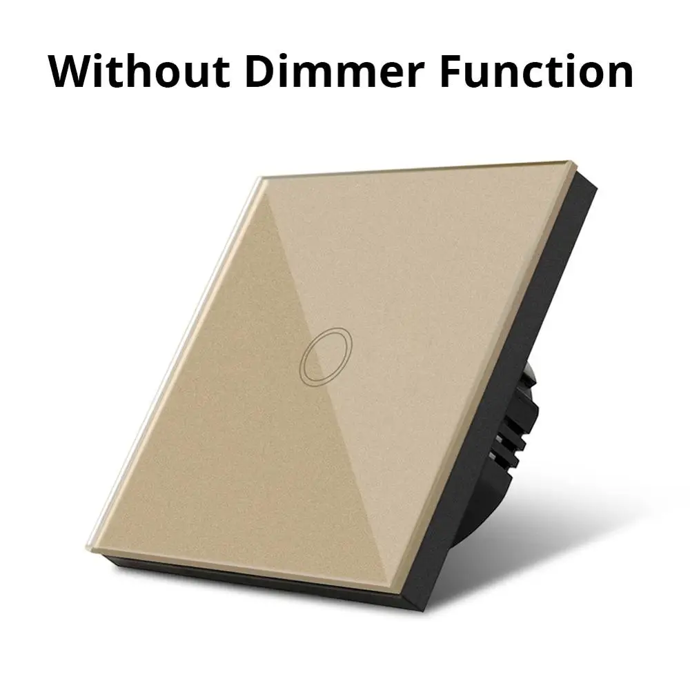 without dimmer 220 В светодиодный сенсорный экран, сенсорный светодиодный светильник, переключатель без диммера, водонепроницаемый, ЕС, Великобритания, стандарт, настенный сенсорный переключатель - Цвет: without dimmer