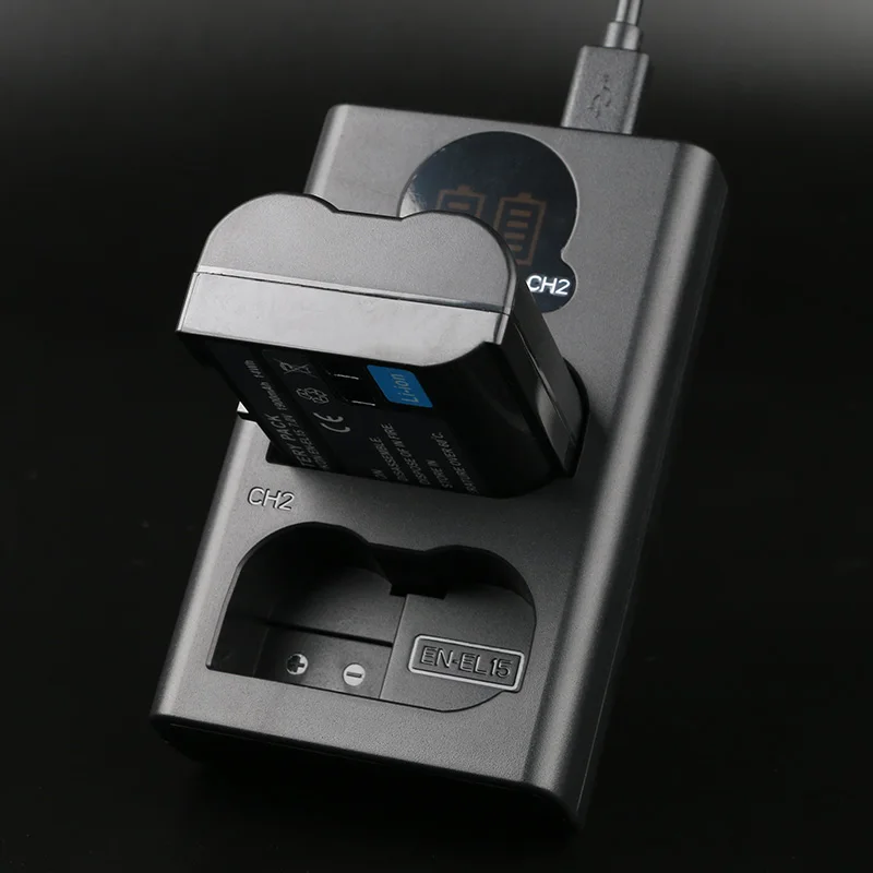 Зарядное устройство LANFULANG EN EL15 EL15A с двойным жк дисплеем и USB совместимо Nikon 1 V1 D7100