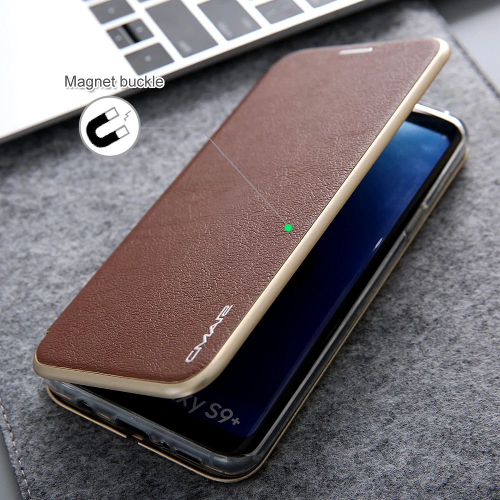 Роскошный Магнитный кожаный флип чехол для Samsung Galaxy S8 S9 S10 S20 Plus Ультратонкий