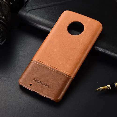 Чехол для Motorola Moto G6 Plus KEZiHOME, роскошный хит цвета, натуральная кожа, твердая задняя крышка, Капа для Moto G6, чехол для телефона s - Цвет: khaki