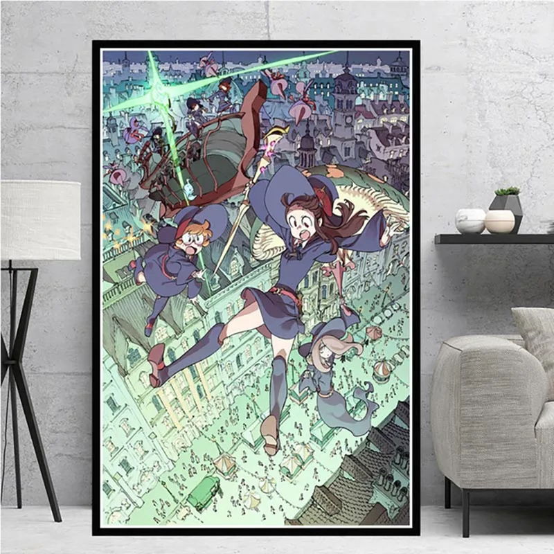 Холст дома печатные картины для декора маленькая ведьма Wall Art в японском картина