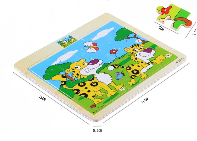 Деревянный обучающий пазл Монтессори с животными игрушки для детей раннего