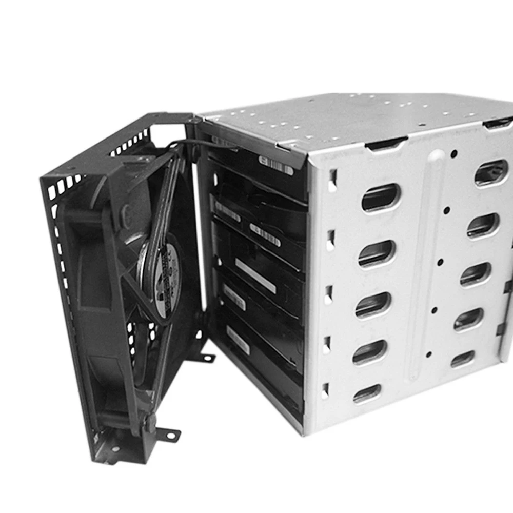5 25 &quotдо 5x3 5&quot SATA SAS HDD клетка для жесткого диска лоток Caddy с вентилятором ПК