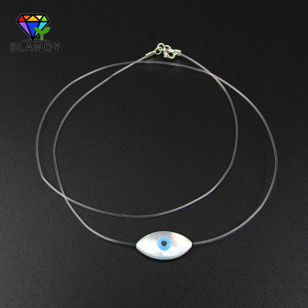 Бесплатная доставка 1 шт./лот Evil Eye Shell Neckalce Высокое качество 8x16 мм маркиза СС