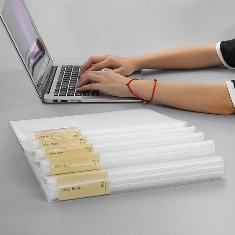Muji стиль A4 простой файл мешок 100 страниц данных книга большой емкости папки файла канцелярские принадлежности