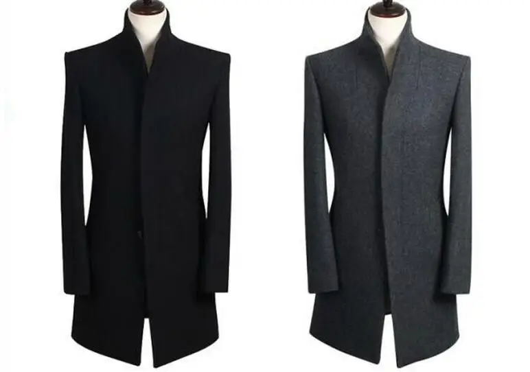 

S-6XL HOT Winter Men‘s’ New Fashion Long Cloth Coat Leisure Fertilizer Increased Single-breasted Trench Coat