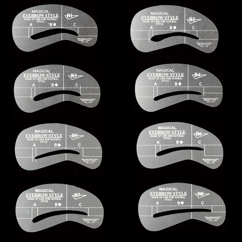 24 Pcs Pro Reusable Eyebrow Stencil Set Eye Brow DIY Drawing Guide Styling Shaping Grooming Template Card Easy Makeup Beauty Kit | Красота и