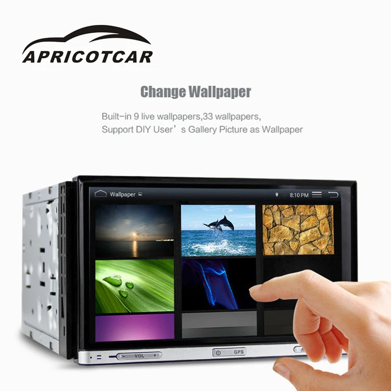 APRICOTCAR 4 Quad core 7 дюймовый dual шпинделя Bluetooth автомобильный DVD с WI FI/красочные огни