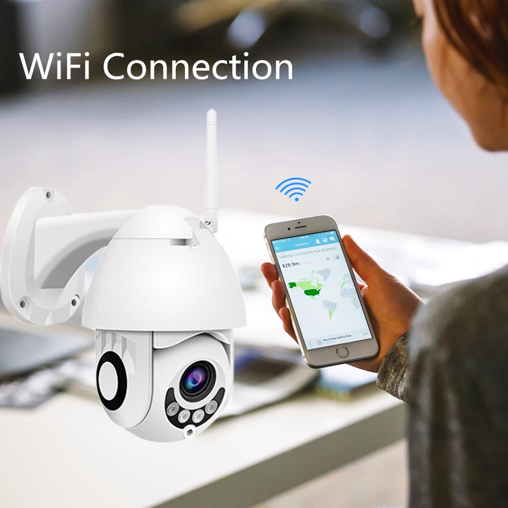 1080P Wifi IP камера наружная двухсторонняя аудио PTZ 5X оптический зум ночное видение ИК 60 м беспроводная безопасность скорость купольная камера P2P