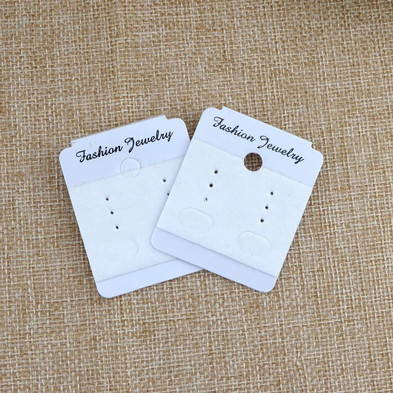 

High Quality Thick Jewelry Packaging Display Card White Velvet Plastic PVC Earring Stud Earrings Hanging Card Tags 200pcs 4x5cm